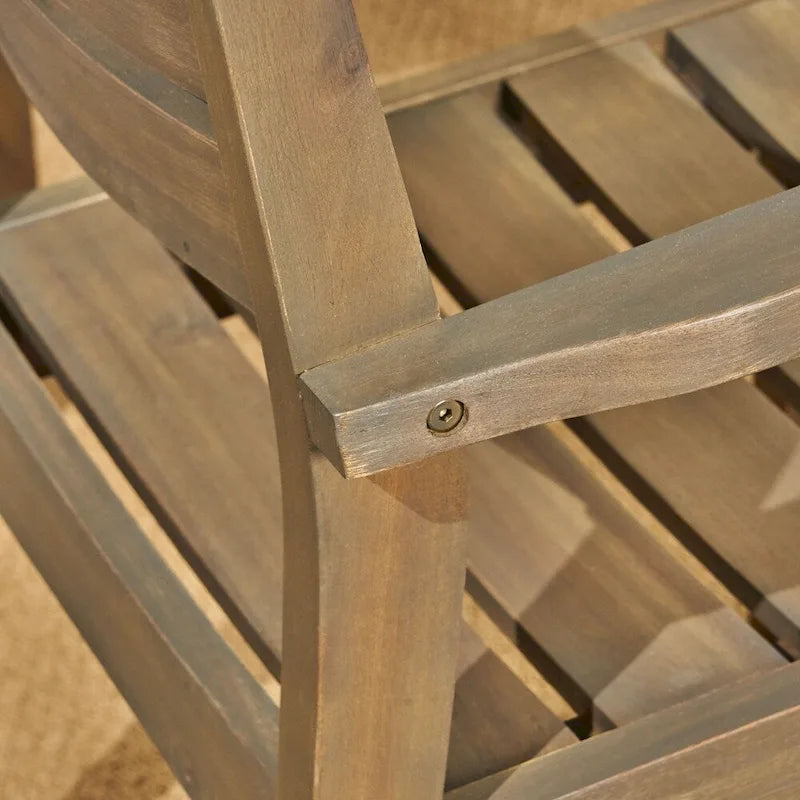 Ensemble de salle à manger d'extérieur Stamford 5 pièces en bois d'acacia avec table à pieds droits par Christopher Knight Home