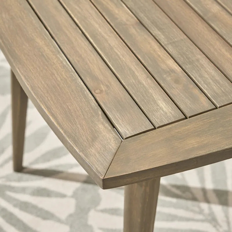 Ensemble de salle à manger d'extérieur Stamford 5 pièces en bois d'acacia avec table à pieds droits par Christopher Knight Home