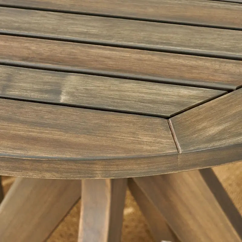 Ensemble de salle à manger d'extérieur Stamford 5 pièces en bois d'acacia avec table à pieds droits par Christopher Knight Home