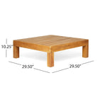 Ensemble canapé deux places et table basse d'extérieur Brava en bois d'acacia avec accoudoir gauche et coussin, par Christopher Knight Home