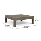 Ensemble canapé deux places et table basse d'extérieur Brava en bois d'acacia avec accoudoir gauche et coussin, par Christopher Knight Home