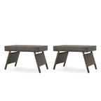 Table d'appoint pliante d'extérieur en osier Salem par Christopher Knight Home