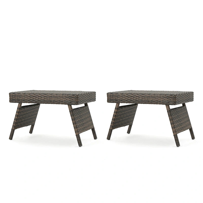 Table d'appoint pliante d'extérieur en osier Salem par Christopher Knight Home