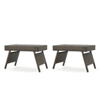 Table d'appoint pliante d'extérieur en osier Salem par Christopher Knight Home