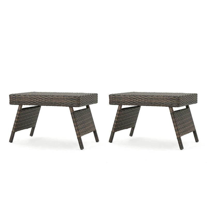 Table d'appoint pliante d'extérieur en osier Salem par Christopher Knight Home