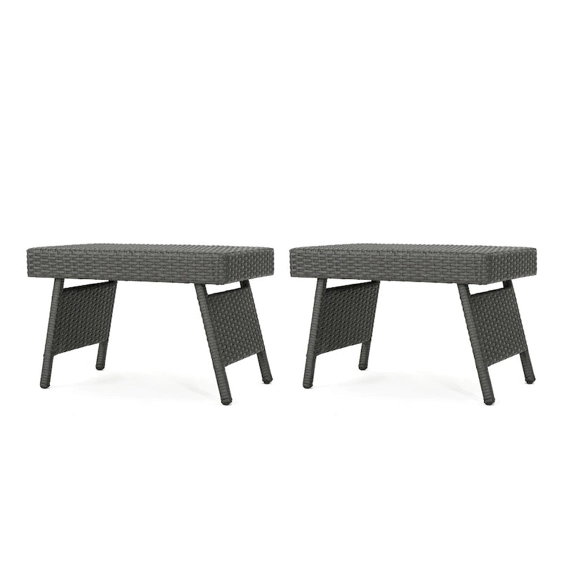 Table d'appoint pliante d'extérieur en osier Salem par Christopher Knight Home