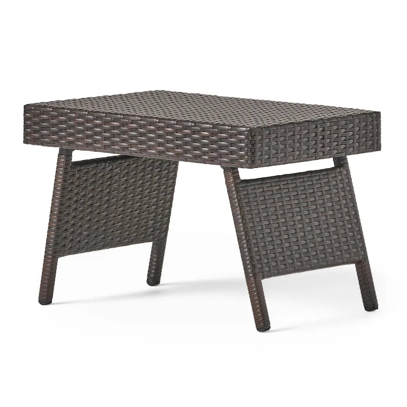 Table d'appoint pliante d'extérieur en osier Salem par Christopher Knight Home