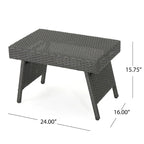 Table d'appoint pliante d'extérieur en osier Salem par Christopher Knight Home