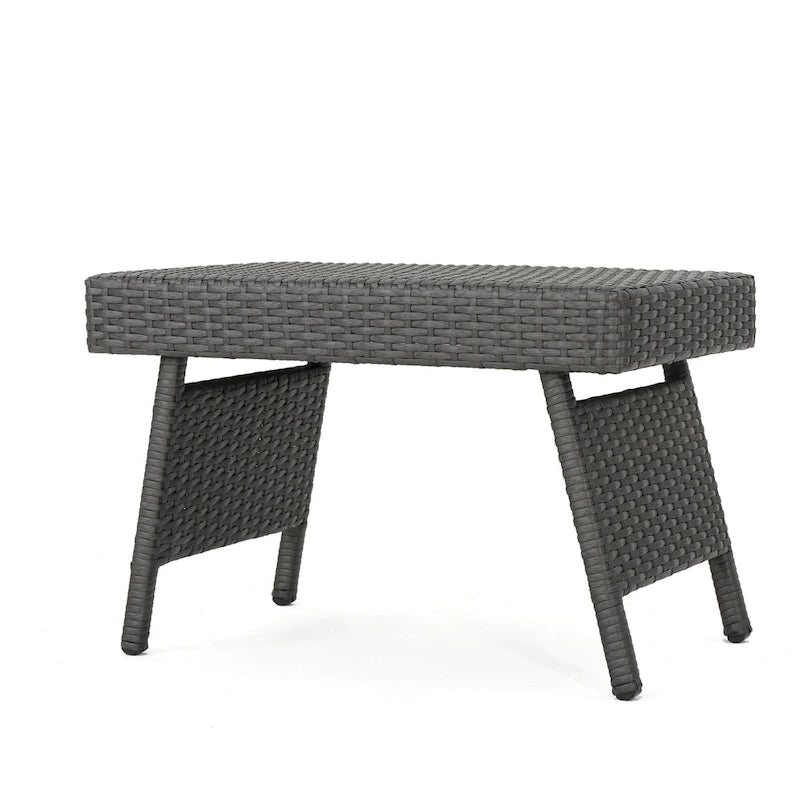 Table d'appoint pliante d'extérieur en osier Salem par Christopher Knight Home