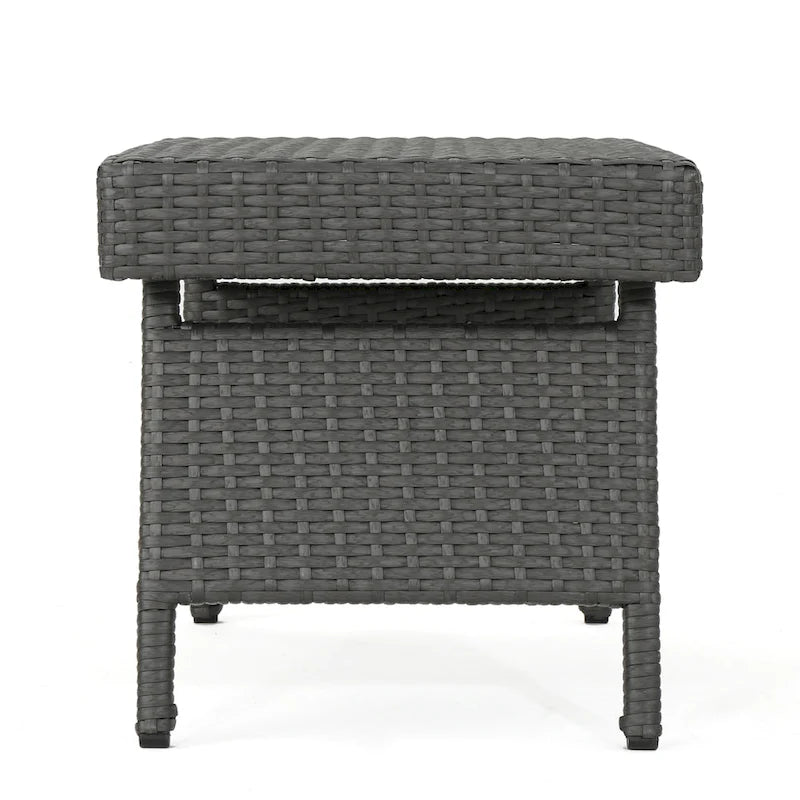 Table d'appoint pliante d'extérieur en osier Salem par Christopher Knight Home