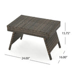 Table d'appoint pliante d'extérieur en osier Salem par Christopher Knight Home