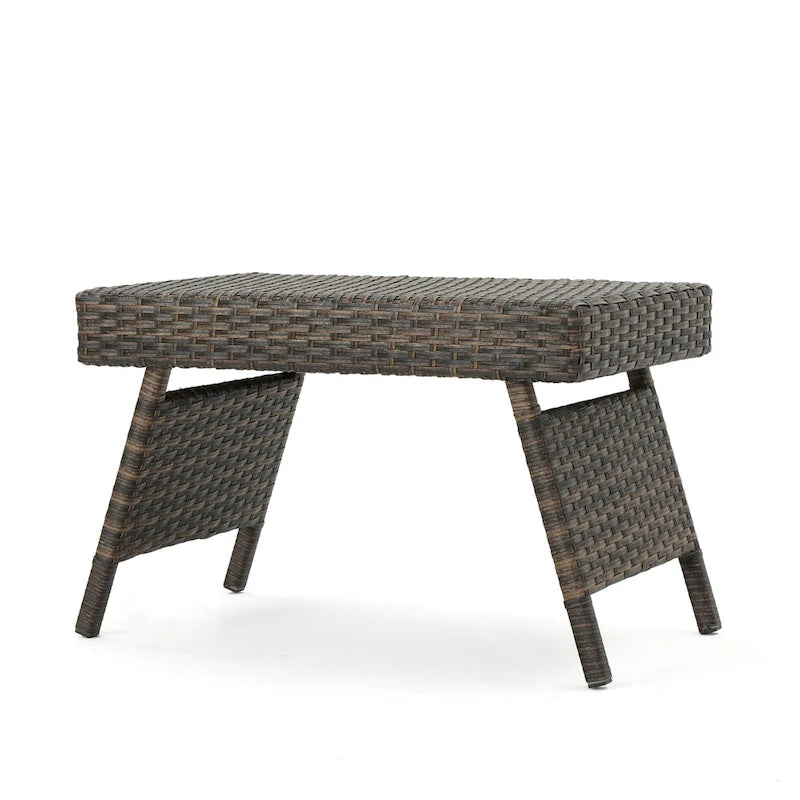 Table d'appoint pliante d'extérieur en osier Salem par Christopher Knight Home