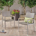 Chaises de salle à manger d'extérieur Luton en résine tressée avec structure en aluminium (lot de 2) par Christopher Knight Home