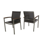 Chaises de salle à manger d'extérieur Luton en résine tressée avec structure en aluminium (lot de 2) par Christopher Knight Home