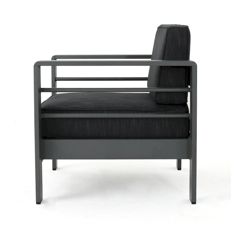 Ensemble de conversation extérieur Cape Coral en aluminium 5 pièces avec coussins par Christopher Knight Home