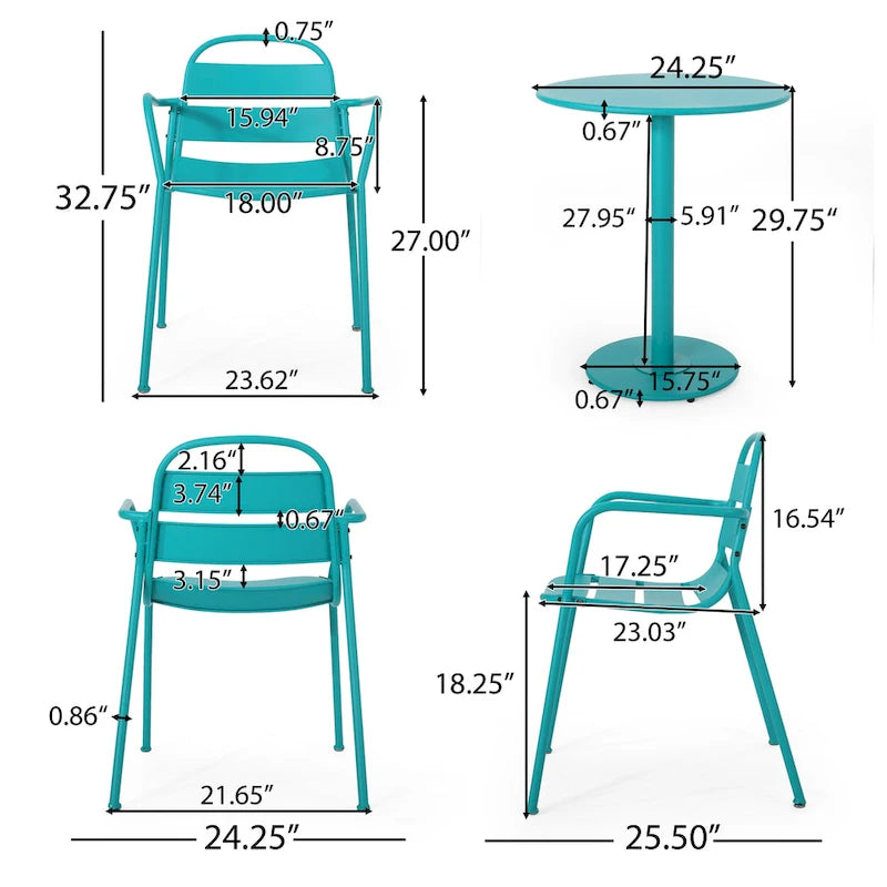 Ensemble bistro d'extérieur 3 pièces Terra Outdoor par Christopher Knight Home - Non disponible
