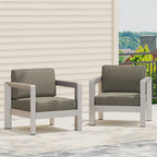 Fauteuils de jardin Aviara en aluminium (lot de 2) par Christopher Knight Home