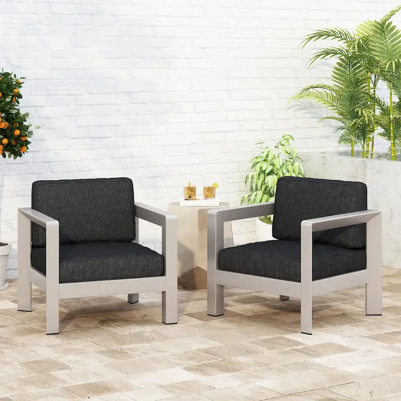 Fauteuils de jardin Aviara en aluminium (lot de 2) par Christopher Knight Home