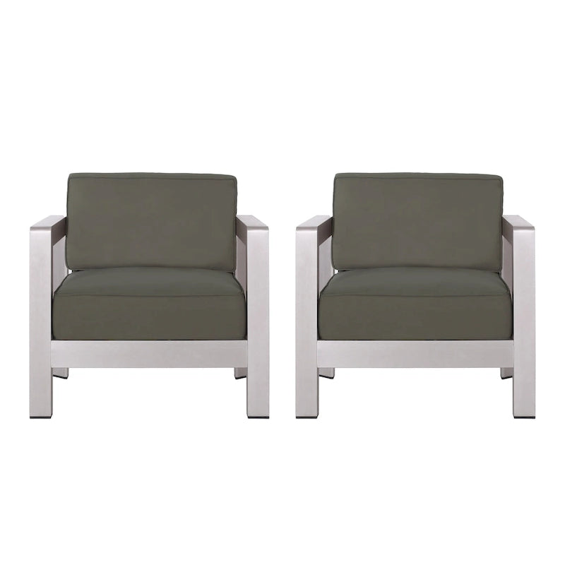 Fauteuils de jardin Aviara en aluminium (lot de 2) par Christopher Knight Home