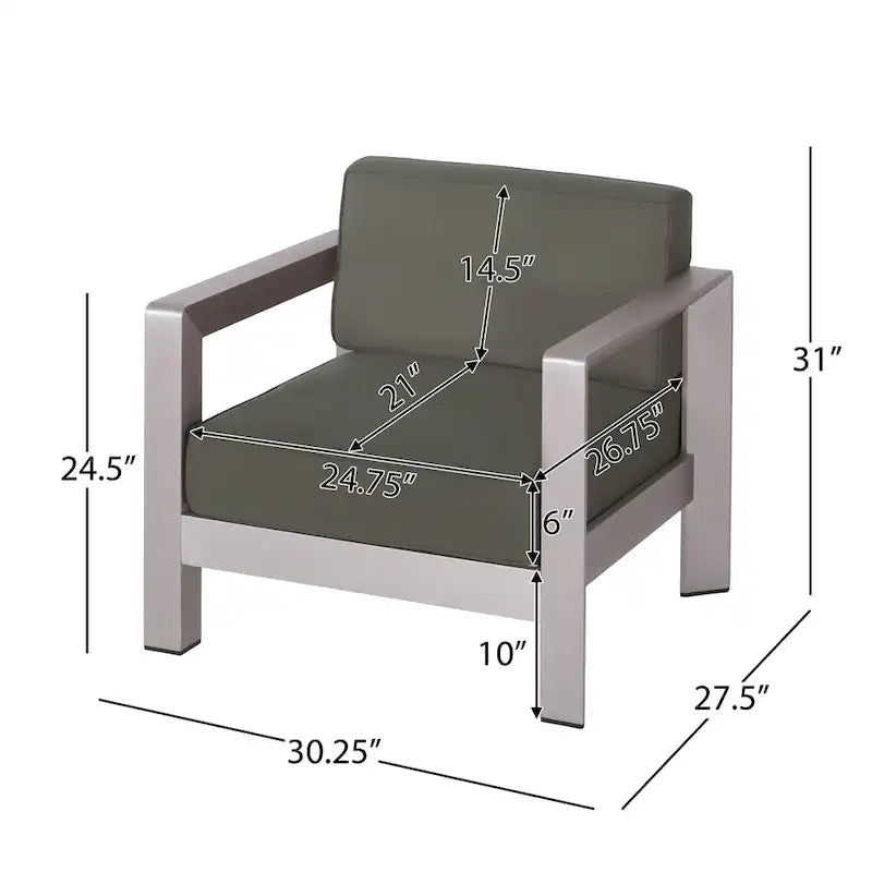 Fauteuils de jardin Aviara en aluminium (lot de 2) par Christopher Knight Home