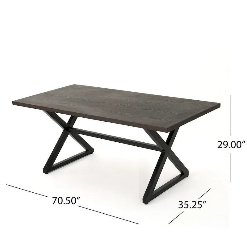Ensemble de salle à manger d'extérieur rectangulaire 6 pièces en résine tressée aluminium Tritan avec coussins, par Christopher Knight Home