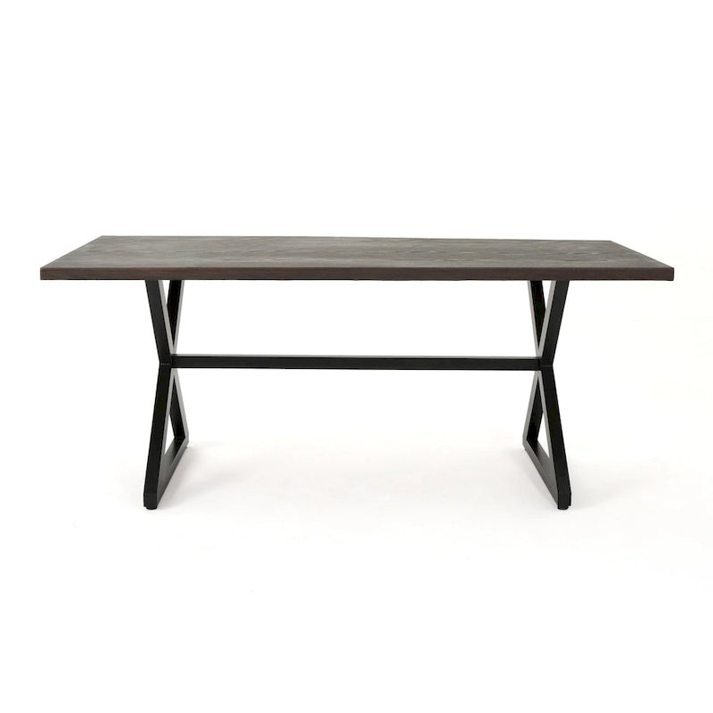 Ensemble de salle à manger d'extérieur rectangulaire 6 pièces en résine tressée aluminium Tritan avec coussins, par Christopher Knight Home