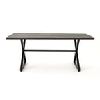 Ensemble de salle à manger d'extérieur rectangulaire 6 pièces en résine tressée aluminium Tritan avec coussins, par Christopher Knight Home