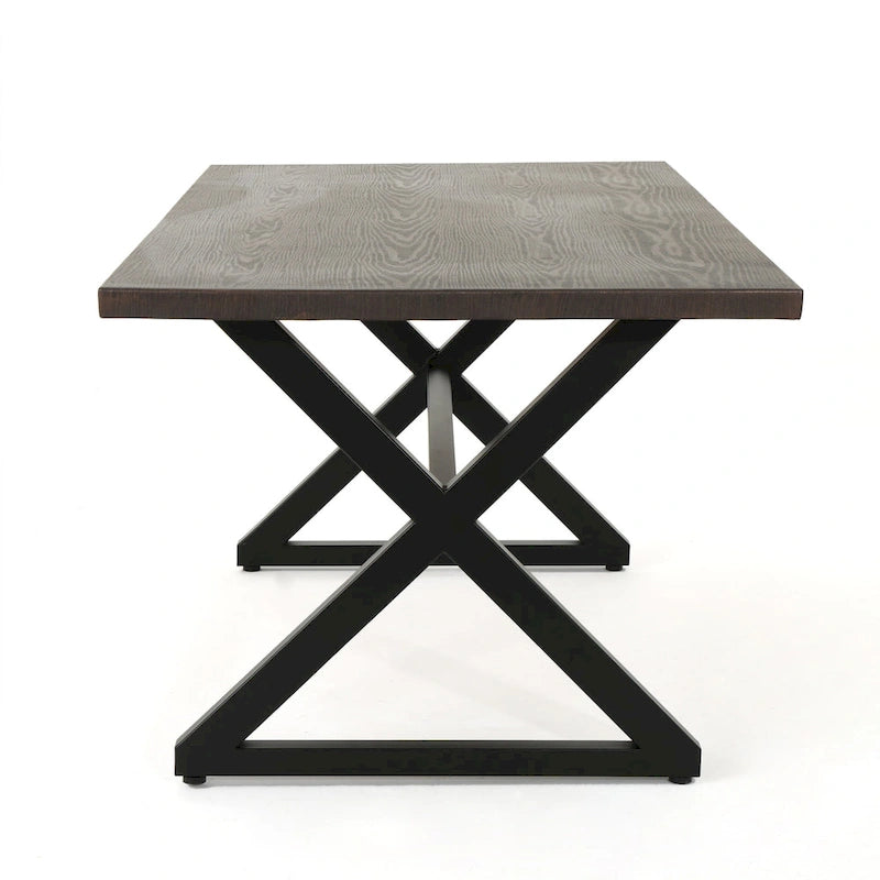 Ensemble de salle à manger d'extérieur rectangulaire 6 pièces en résine tressée aluminium Tritan avec coussins, par Christopher Knight Home