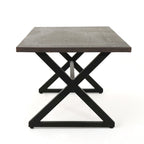 Ensemble de salle à manger d'extérieur rectangulaire 6 pièces en résine tressée aluminium Tritan avec coussins, par Christopher Knight Home