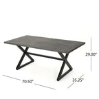 Ensemble de salle à manger d'extérieur rectangulaire 6 pièces en résine tressée aluminium Tritan avec coussins, par Christopher Knight Home
