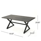 Ensemble de salle à manger d'extérieur rectangulaire 6 pièces en résine tressée aluminium Tritan avec coussins, par Christopher Knight Home