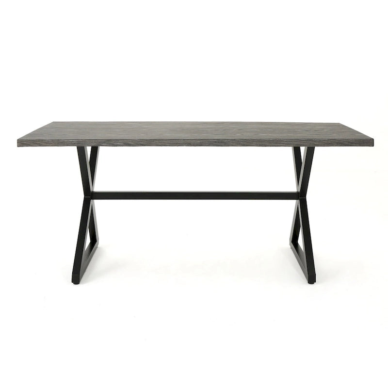 Ensemble de salle à manger d'extérieur rectangulaire 6 pièces en résine tressée aluminium Tritan avec coussins, par Christopher Knight Home