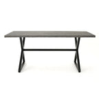 Ensemble de salle à manger d'extérieur rectangulaire 6 pièces en résine tressée aluminium Tritan avec coussins, par Christopher Knight Home