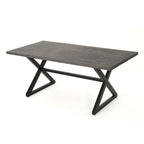 Ensemble de salle à manger d'extérieur rectangulaire 6 pièces en résine tressée aluminium Tritan avec coussins, par Christopher Knight Home