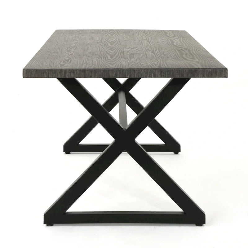 Ensemble de salle à manger d'extérieur rectangulaire 6 pièces en résine tressée aluminium Tritan avec coussins, par Christopher Knight Home