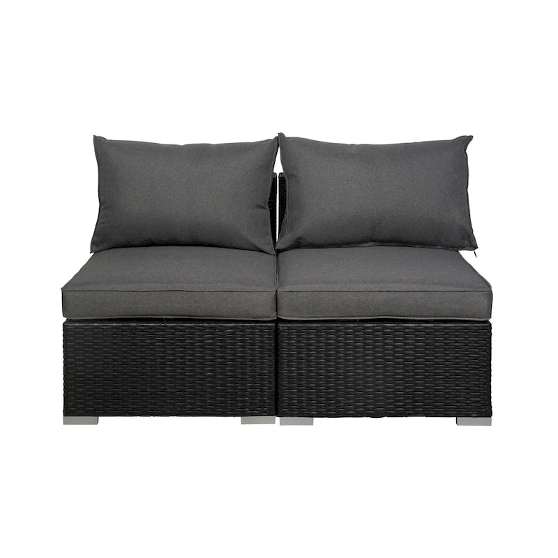 Luxton 64 Outdoor Furniture Add-on Armless Chairs With Cushions