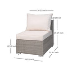 Luxton 64 Chaises sans accoudoirs avec coussins, complément de mobilier d'extérieur