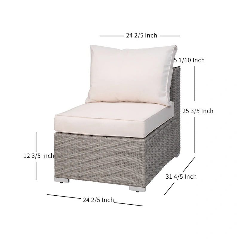 Luxton 64 Chaises sans accoudoirs avec coussins, complément de mobilier d'extérieur
