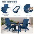 Chaises Adirondack modernes en PEHD résistantes aux intempéries avec porte-gobelets