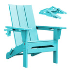 Chaises Adirondack modernes en PEHD résistantes aux intempéries avec porte-gobelets