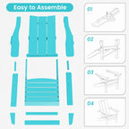 Chaises Adirondack modernes en PEHD résistantes aux intempéries avec porte-gobelets