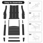 Chaises Adirondack modernes en PEHD résistantes aux intempéries avec porte-gobelets
