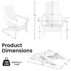 Chaises Adirondack modernes en PEHD résistantes aux intempéries avec porte-gobelets