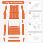 Chaises Adirondack modernes en PEHD résistantes aux intempéries avec porte-gobelets
