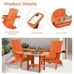 Chaises Adirondack modernes en PEHD résistantes aux intempéries avec porte-gobelets