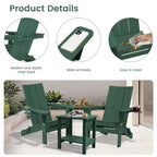 Chaises Adirondack modernes en PEHD résistantes aux intempéries avec porte-gobelets