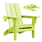 Chaises Adirondack modernes en PEHD résistantes aux intempéries avec porte-gobelets