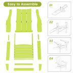 Chaises Adirondack modernes en PEHD résistantes aux intempéries avec porte-gobelets