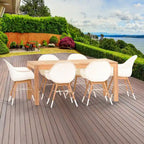 Ensemble de salle à manger rectangulaire 11 pièces Amazonia Teak Bonita White pour patio
