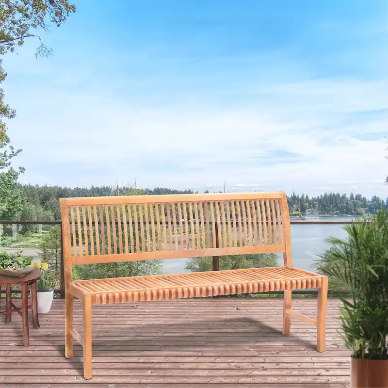 Banc de jardin et terrasse en bois de teck Chic Teak Castle, sans accoudoirs, 1,5 m